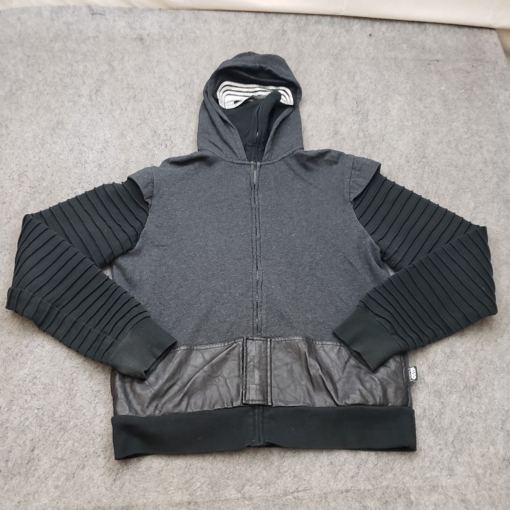 Star Wars Sweater Mens Medium Black Gray Outdoors‎ Disney Sweatshirt Zip Adult